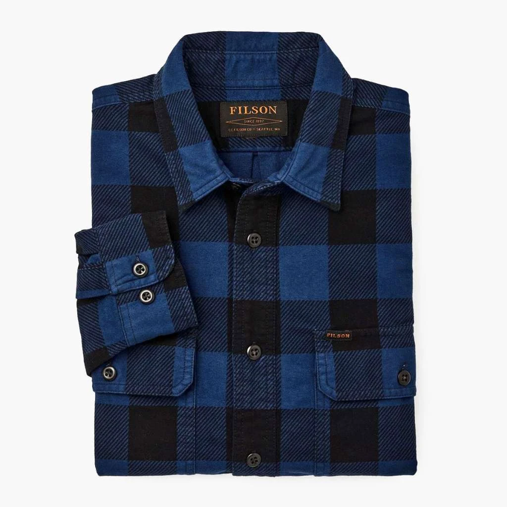 Filson Field Flannel Shirt | Cobalt Blue Black 5 Filson Field Flannel Shirt | Cobalt Blue Black - Image 3