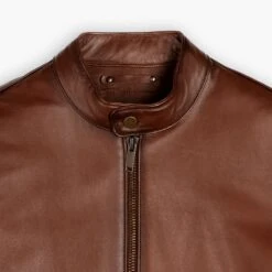 Racer Jacket | Brandy 17 Racer Jacket | Brandy -Thursday Boots 1024x1024 Men RacerJacket Brandy 091224 CollarDetail