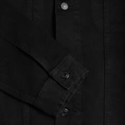 Denim Trucker Jacket | Pitch Black -Thursday Boots 1024x1024 Mens Jackets Denim Trucker Black 120122 Detail