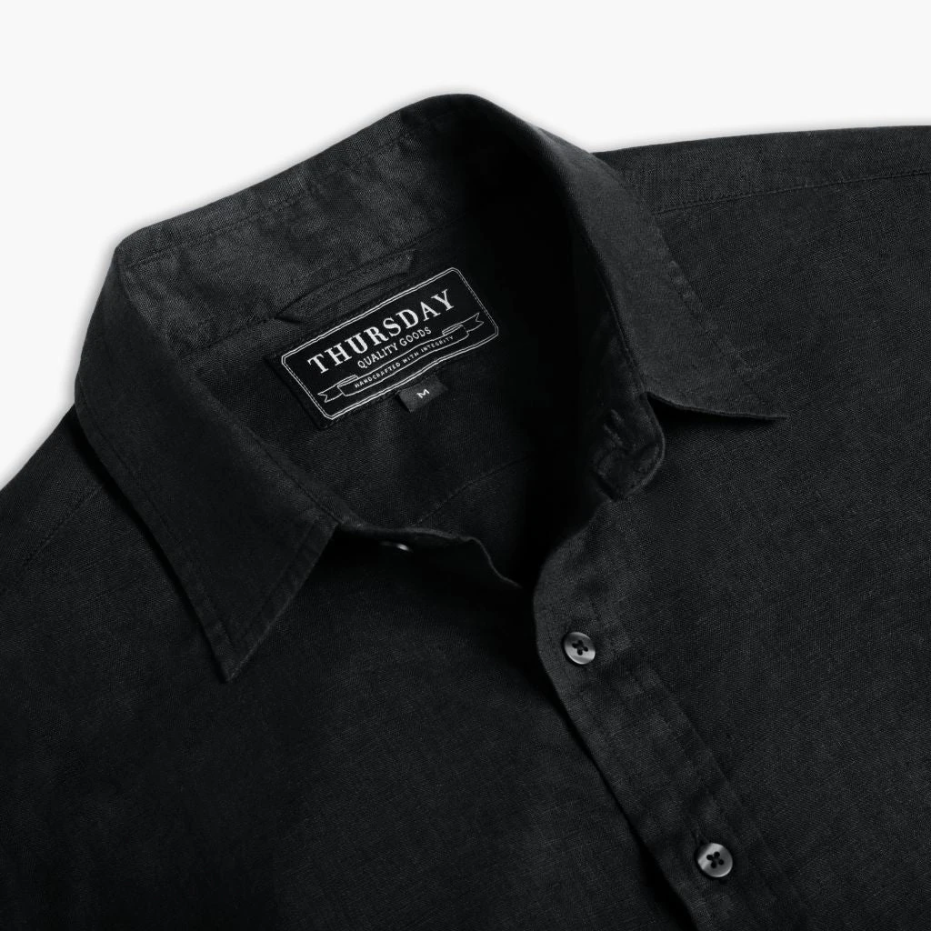 Linen Shirt | Black 6 Linen Shirt | Black - Image 4