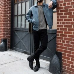 Major League Jacket | Blue Textured 12 Major League Jacket | Blue Textured -Thursday Boots 1024x1024 Mens MajorLeague Blue 120624 3