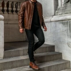 Racer Jacket | Brandy 13 Racer Jacket | Brandy -Thursday Boots 1024x1024 Mens Racer Brandy 091324 3