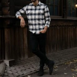 Summit Flannel Shirt | Coastal Blue -Thursday Boots 1024x1024 Mens Shirts SummitFlannel CoastalBlue 111023 3