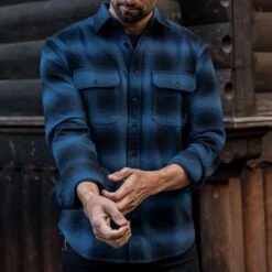 Summit Flannel Shirt | Navy -Thursday Boots 1024x1024 Mens Shirts SummitFlannel Navy 111023 2