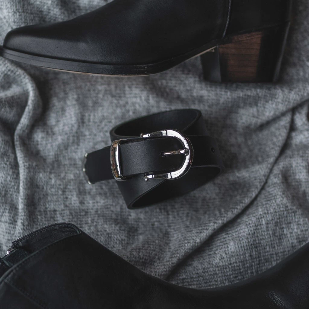 Women's Western Leather Belt | Black 8 Women's Western Leather Belt | Black - Image 6