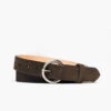 Women's Circle Leather Belt | Dark Olive Suede -Thursday Boots 1024x1024 Women CircleBelt Olive BuckledFront 201228