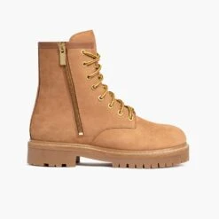 Combat | Tan Nubuck -Thursday Boots 1024x1024 Women Combat TanNubuck 111924 SideZip