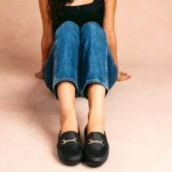 Driving Loafer | Black & Gold -Thursday Boots 1024x1024 Women DrivingLoafer BlackGold 082025 1