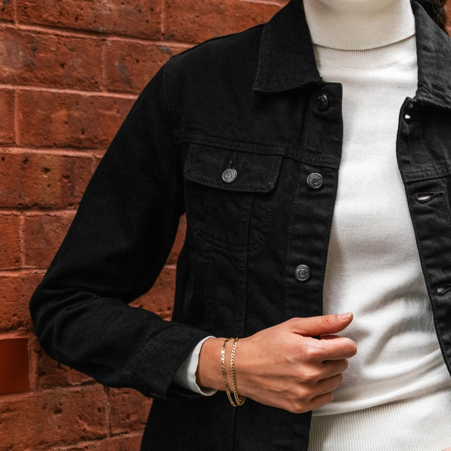 Denim Trucker Jacket | Black 4 Denim Trucker Jacket | Black - Image 2
