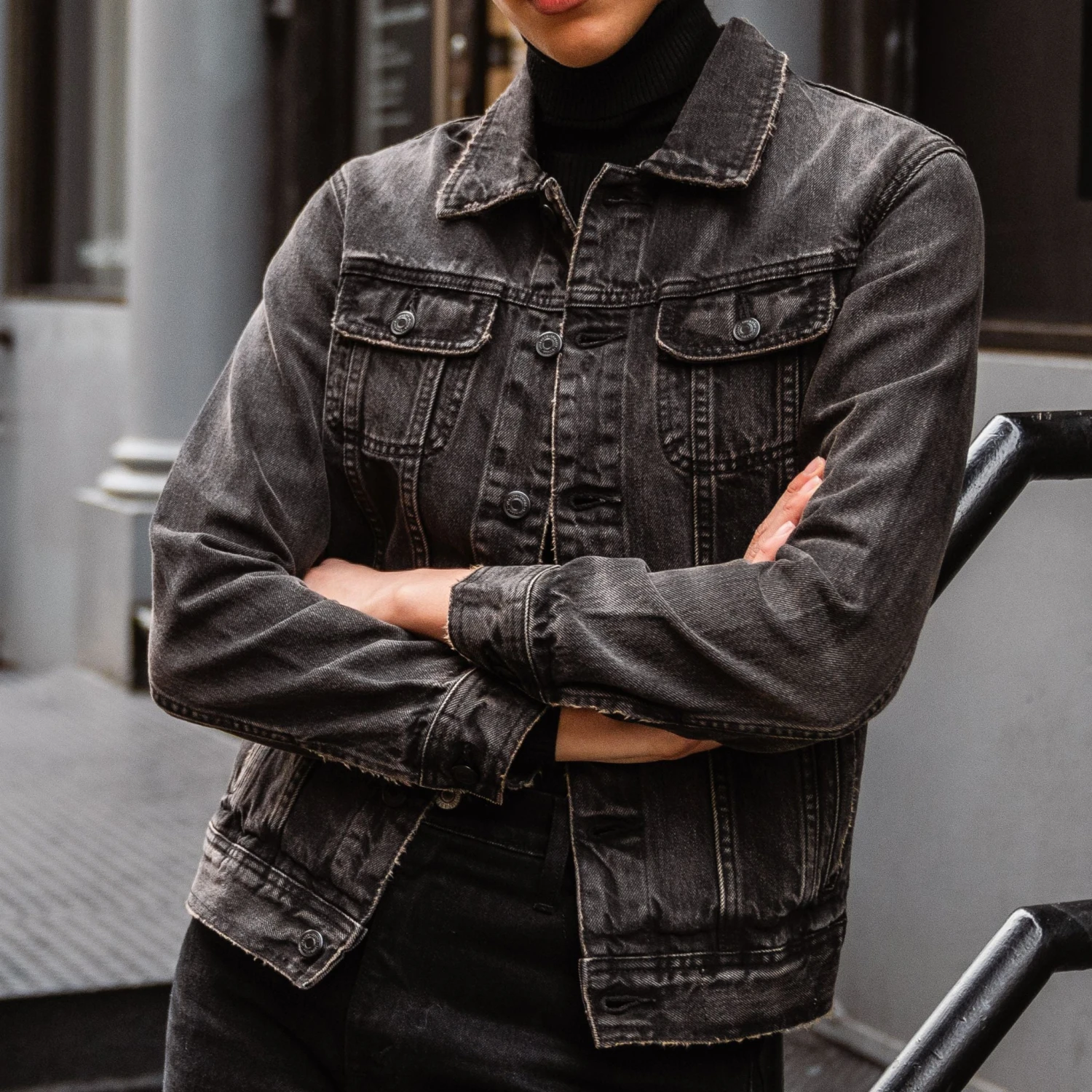 Denim Trucker Jacket | Faded Black 4 Denim Trucker Jacket | Faded Black - Image 2