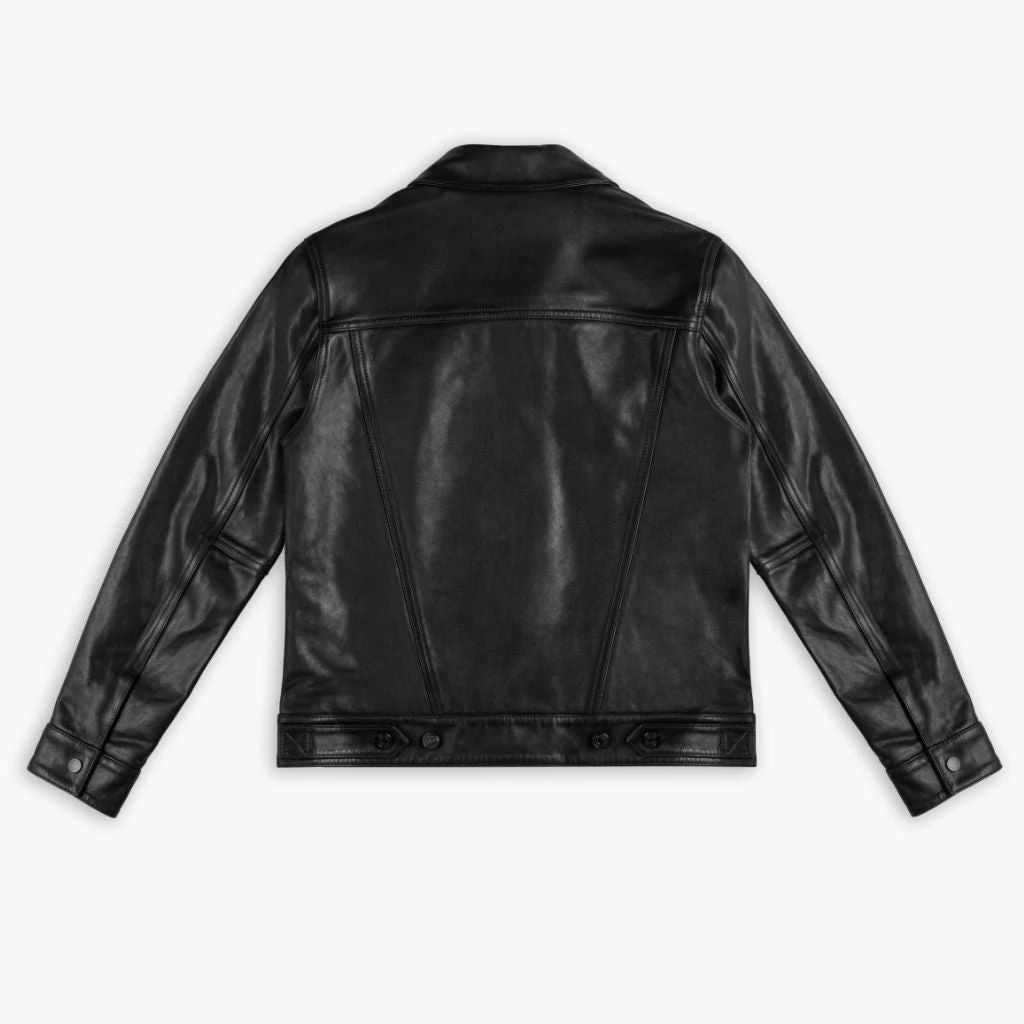 Leather Trucker Jacket | Black 8 Leather Trucker Jacket | Black - Image 6