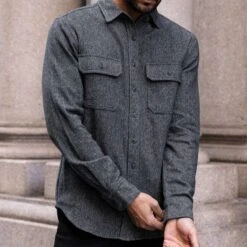 Summit Flannel Shirt | Blue Herringbone -Thursday Boots 2048x2048 Mens SummitFlannel HerringboneBlue 121224 1