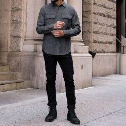 Summit Flannel Shirt | Blue Herringbone -Thursday Boots 2048x2048 Mens SummitFlannel HerringboneBlue 121224 3