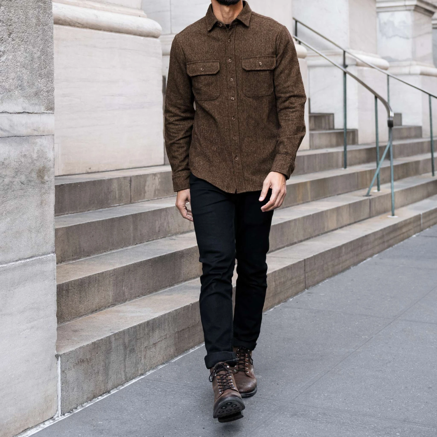 Summit Flannel Shirt | Brown Herringbone 10 Summit Flannel Shirt | Brown Herringbone - Image 8