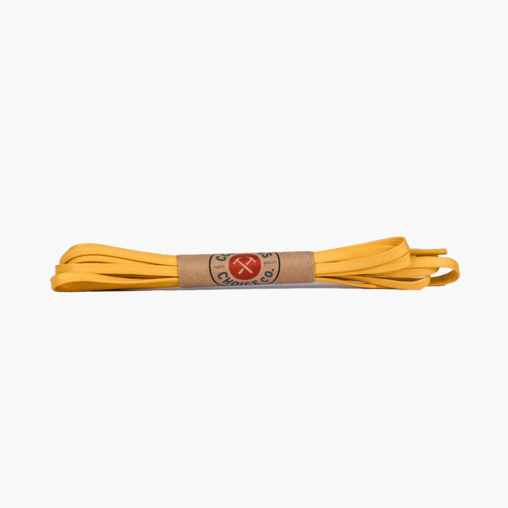 Flat Waxed Cotton Laces | Yellow 3 Flat Waxed Cotton Laces | Yellow
