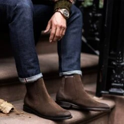 Cavalier | Dark Brown -Thursday Boots Cavalier Dark Brown Suede Chelsea Boot Slip On 190 Goodyear Welt 2