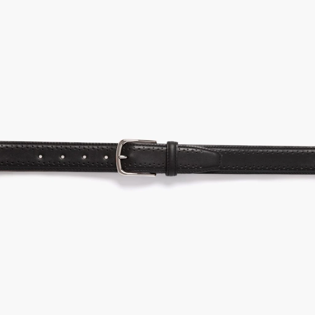 Men's Brogue Leather Belt | Black 4 Men's Brogue Leather Belt | Black - Image 2