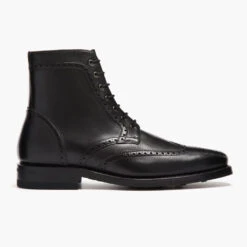 Thursday Boots -Thursday Boots Side Wingtip Black