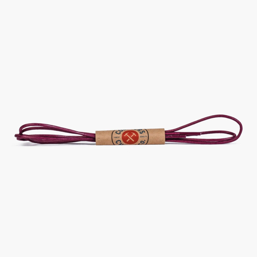 Round Waxed Cotton Laces | Plum 3 Round Waxed Cotton Laces | Plum